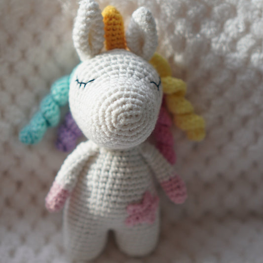 Little Unicorn, Handmade Crochet, Rainbow, Finished Toy, Amigurumi, Doll, Gifts