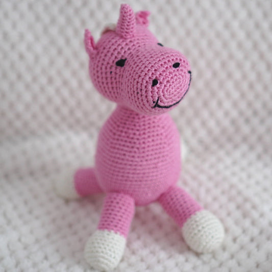 Pink Unicorn, Handmade Crochet, Finished Toy, Amigurumi, Doll, Baby Gifts
